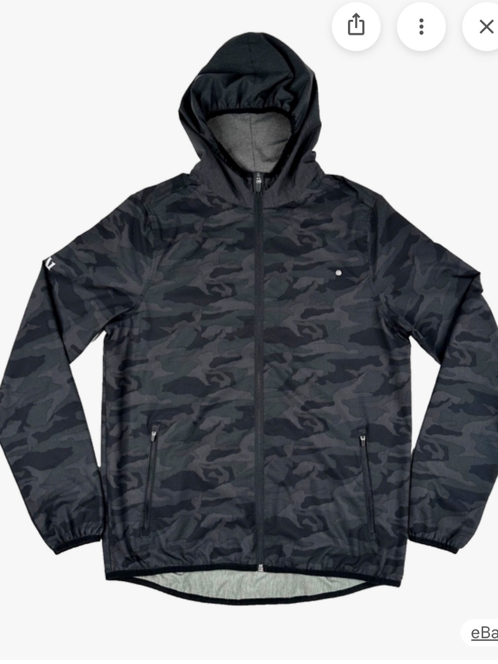 Vuori Lightweight Men's Camo Hooded Windbreaker Jacket - Black Camo